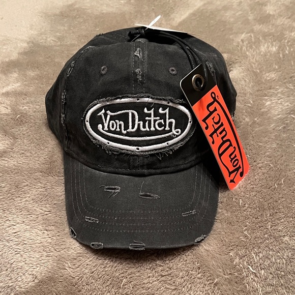 New Mens VonDutch distressed adjustable hat.